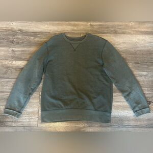 J. Crew Vintage Men's Green Fleece Crewneck Sweater